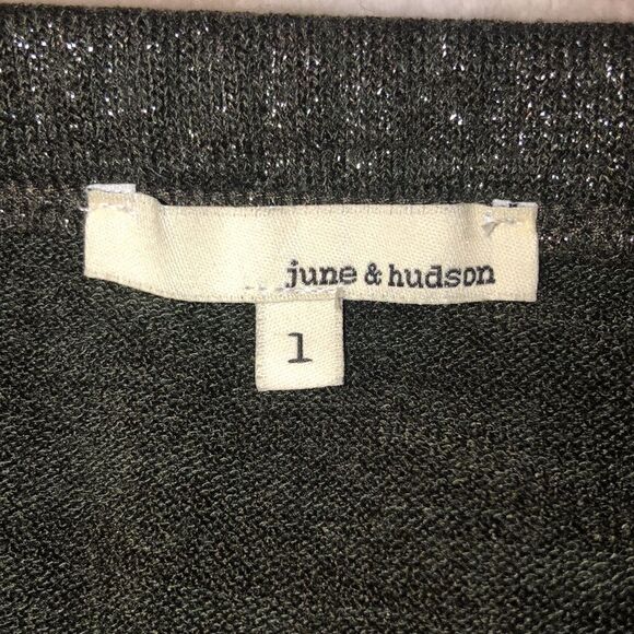 june & hudson L Dillard’s Camouflage Green Metallic Knit Pencil Skirt - Picture 6 of 10